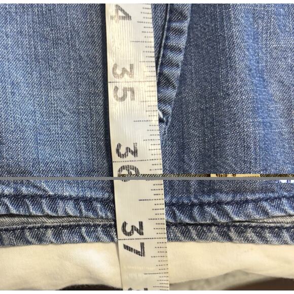 GAP Denim Chambray Shirt Dress Long Sleeve Button Up Coastal Cowgirl Boho Size M - Picture 8 of 8